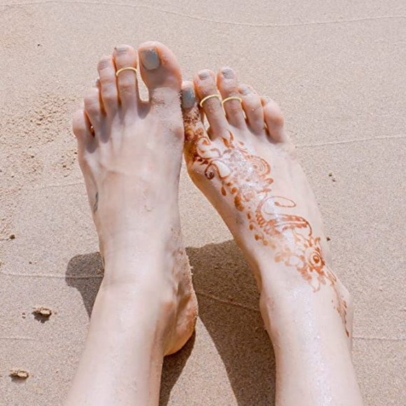 14K Gold Filled Thin Wire Toe Ring Set - Picture 2 of 5